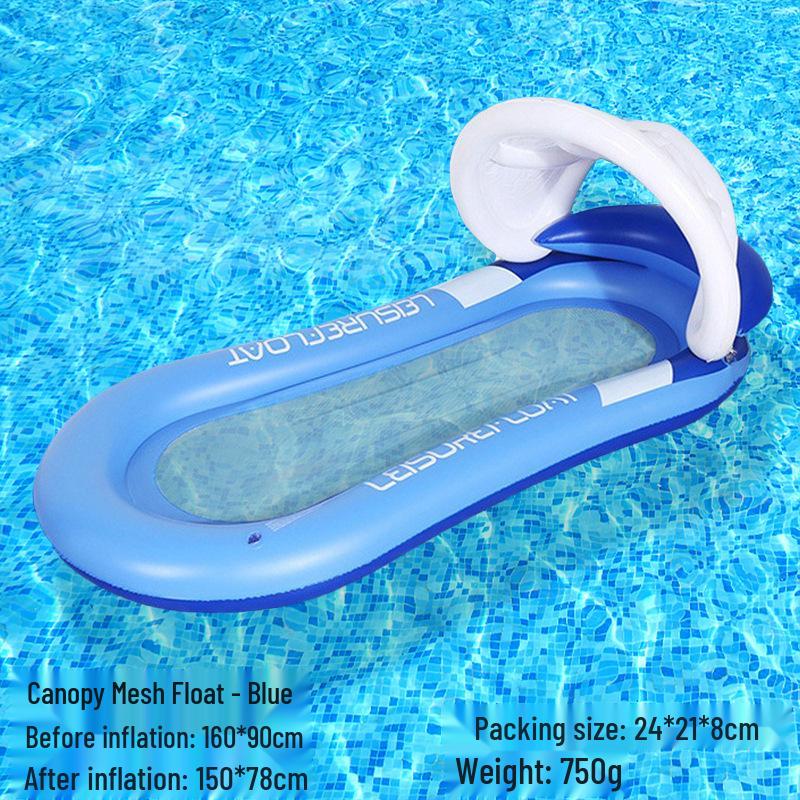 Tumbona Flotante Inflable Plegable Transfronteriza con Respaldo y Malla