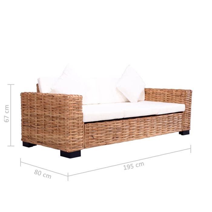 VidaXL 3-Seater Garden Sofa Woven Resin Patio Furniture Outdoor Sofa Garden Furniture Terrace Courtyard Living Room 276351