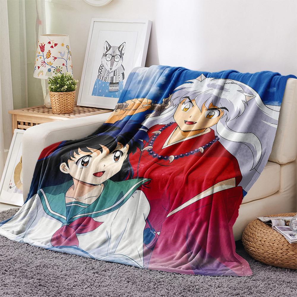 Inuyasha Flannel Blanket, High Quality Comfortable for All Seasons, Home Decor, Warmth and Comfort