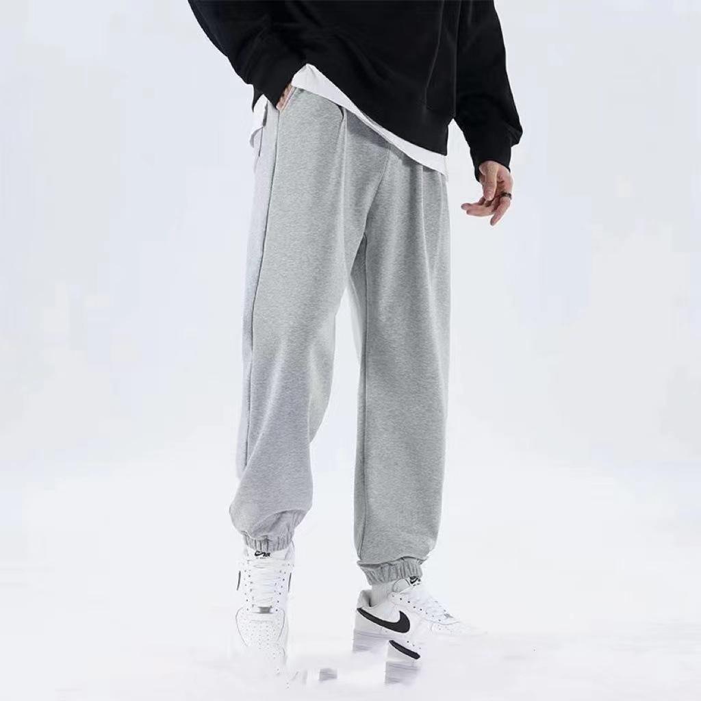 

New casual sports pants men s summer tied feet nine-point trousers student trousers casual trousers M [80-47.5kg]