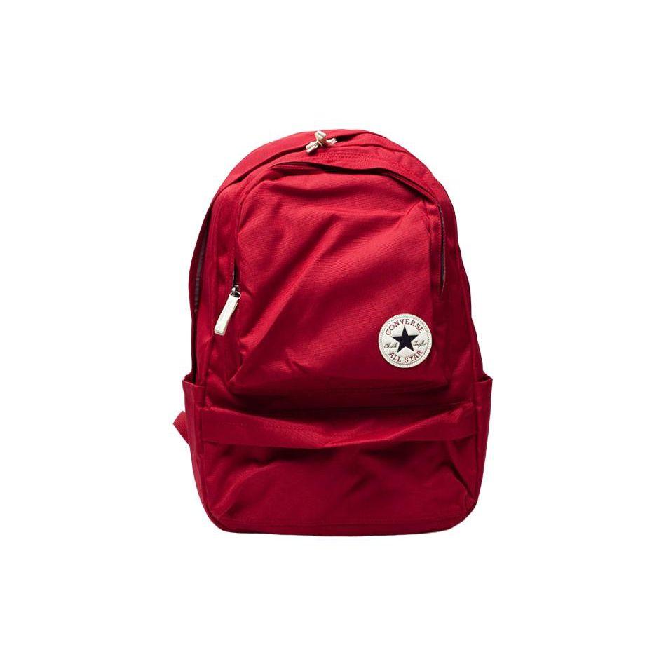 Converse Sports Casual Zipper Large Capacity Polyester Backpack Unisex Backpack Red 12595C611 Red