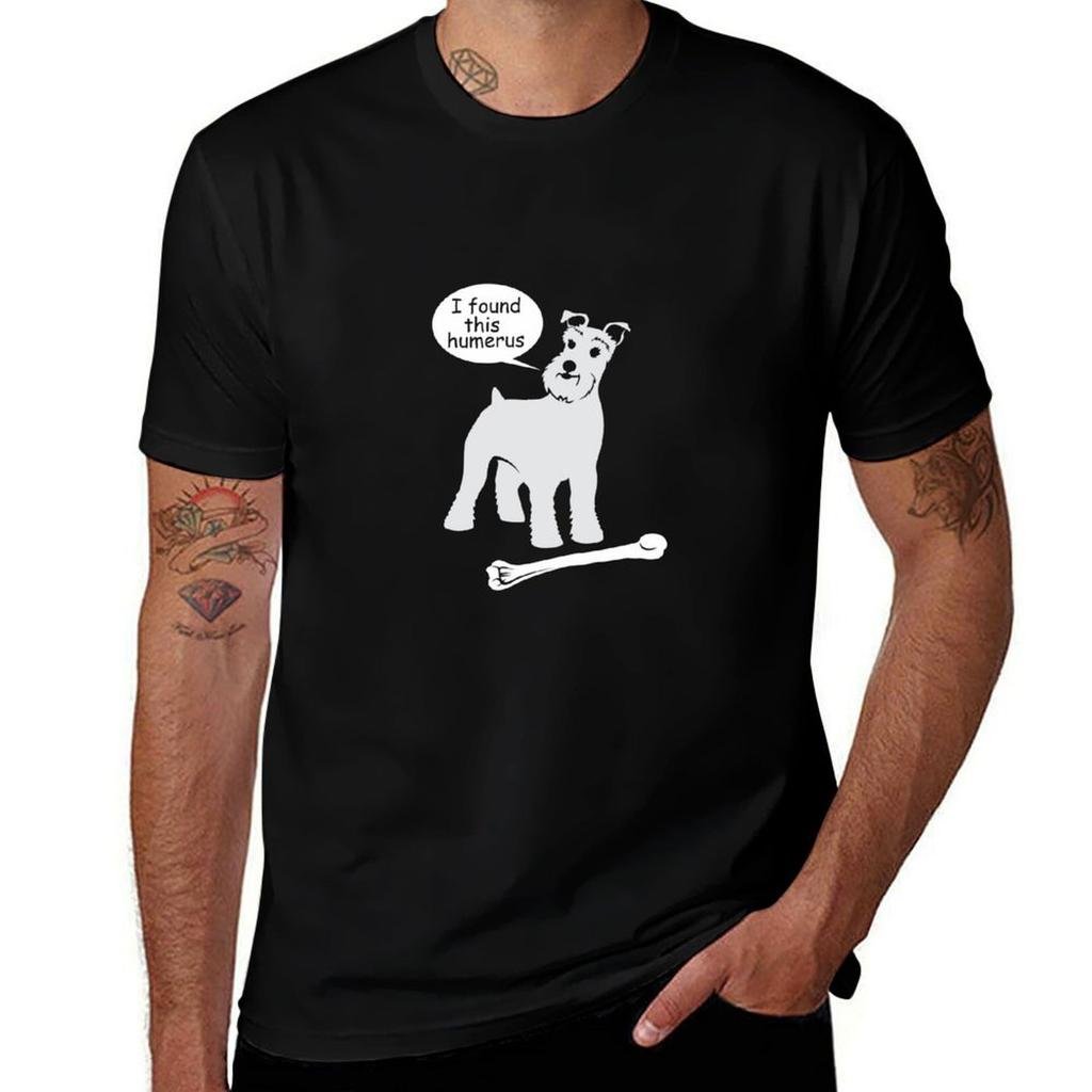 I Found This Humerus Schnauzer Dog Nickerstickers On Redbubble Tshirt Basic Plain Short Sleeve Crew Neck Tee