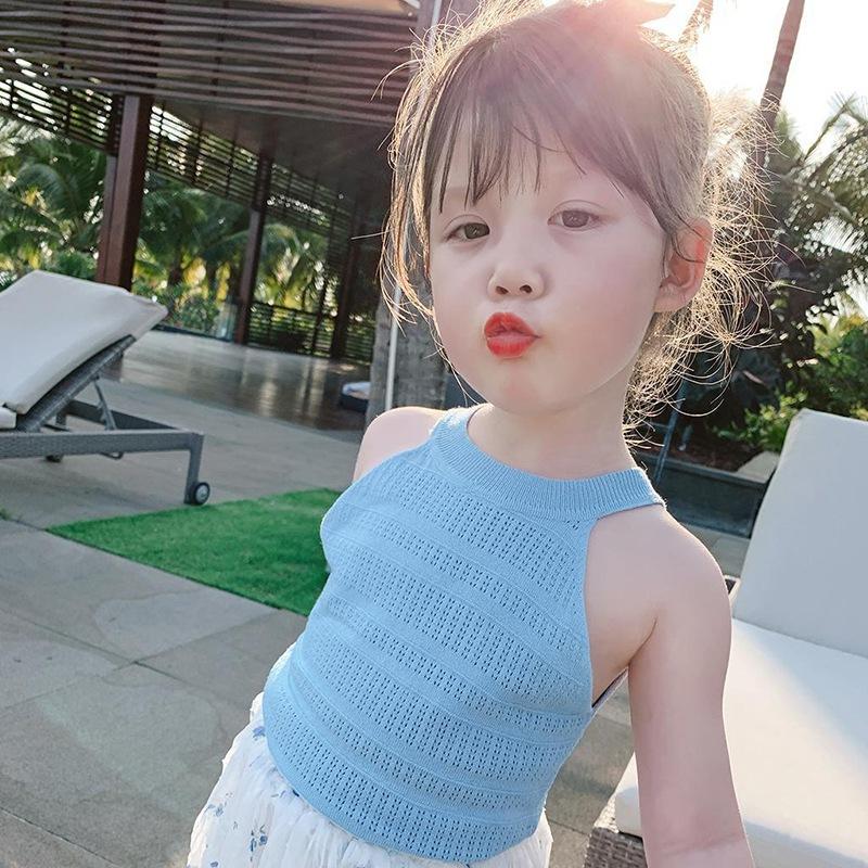Children Girls Suspender vests Summer Cotton Sleeveless tanks Children Girls Summer Sling Baby Children Girls Vest