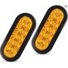 6" Oval LED Trailer Lights Kit, 2PCS Waterproof Stop/Turn/Brake Tail AMBER