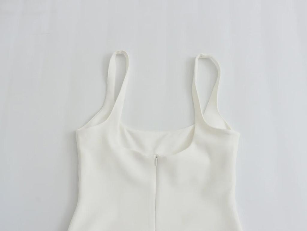 2024 Women's Spring Festival Sleeveless Fitted Mid-Length Dress - BB4-375 (White/Black)