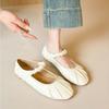 Flat-soled Pumps Women's Spring and Autumn Feet Are Not Tired French Soft-soled Women's Shoes Round Head with Mary Jane Shoes