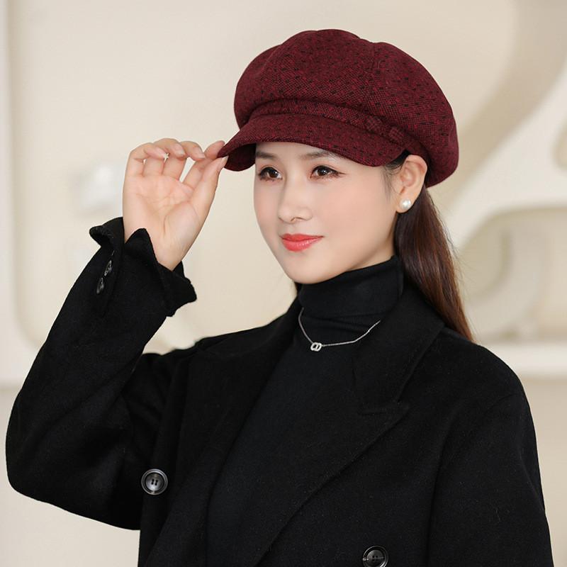 Plaid Beret Outdoor Thickened Sun Protection Hat Fashionable Gift Breathable