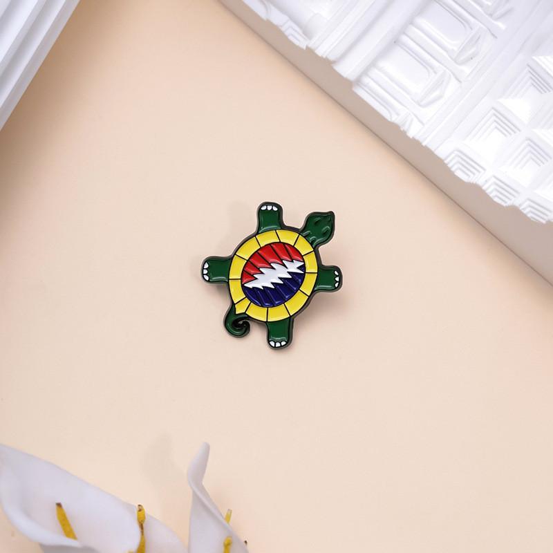 Turtle Eyecatching Cartoon Brooch Unique Alloy Pin For Rock Music Enthusiasts
