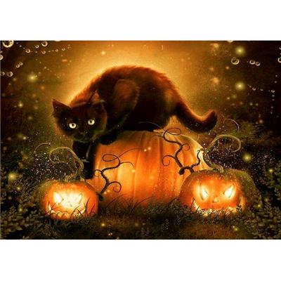 5D DIY Diamantmålning Halloween Civet Diamantbroderi Full Mosaik Kit Korsstygn Heminredning Handgjorda presenter