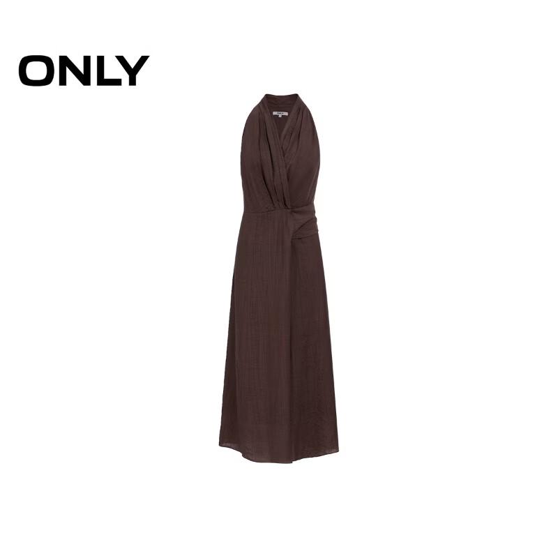 ONLY Women's V-Neck Linen-Look Belted Maxi Dress