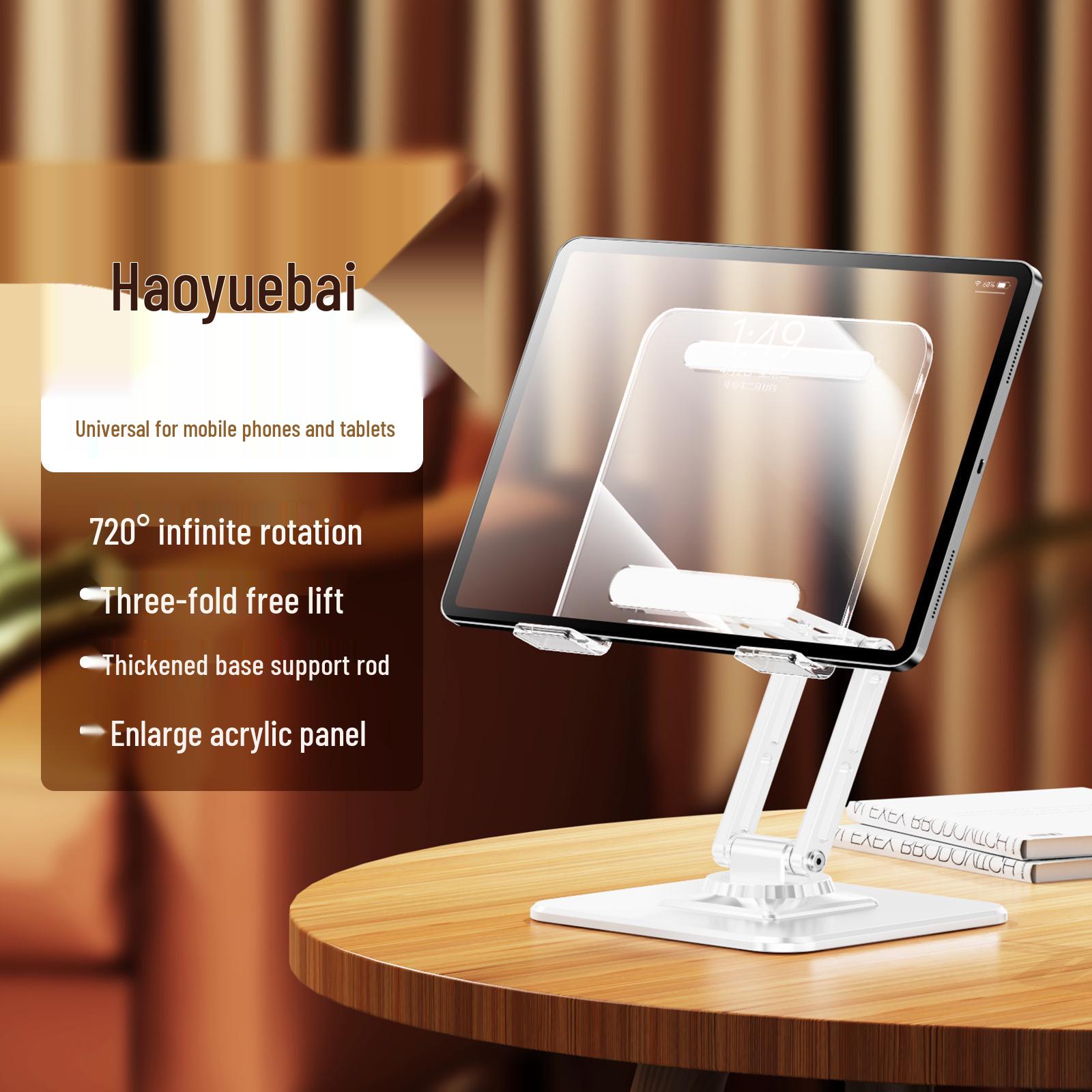 360° Rotating Metal Tablet & Phone Stand - Foldable Desktop Holder