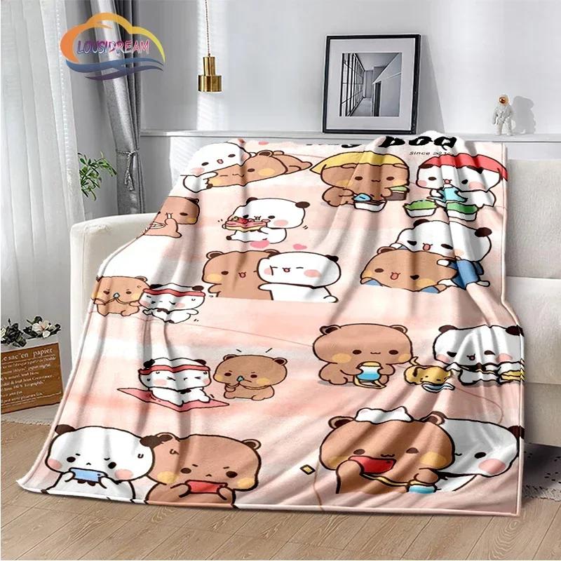 Cartoon Print Bear and Pa Blanket Cute Bubu  Dudu Series  Kids Warm Flannel Soft Comfortable Home Bed
