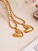 Oumayka 18K Gold-Plated Stainless Steel Heart & Round Bead Necklace