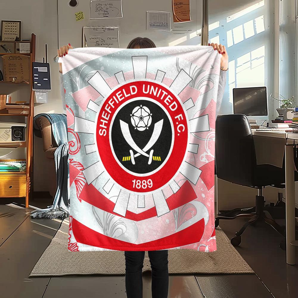 Sheffield United Football Club Flannel Blanket, High Quality Comfortable for All Seasons, Home Decor, Warmth and Comfort