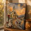 Sparkling Gemstone Kits Christmas Church Faux Pearl Art Kit, Painting DIY 15.75 Round Crafting x 11.81 Inch Beginners Craft for Adults, Relaxing Home