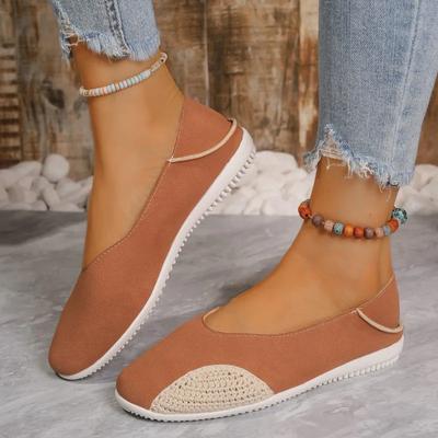 2024 New Fashion Round Toe Women's Shoes Solid Color Shallow Mouth Slip-On Comfortable Flat Bottom Spring and Autumn Zapatos