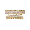 Fashion Hip Hop Jewelry Micro Paved 5A CZ Diamond Top Bottom Grillz Set Custom Iced Out Zircon Teeth Grillz Set Gold Grillz