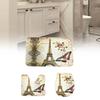 Butterfly Tower Bath Mat Set Polyester Non Slip Absorbent Rug For Bathroom Decor