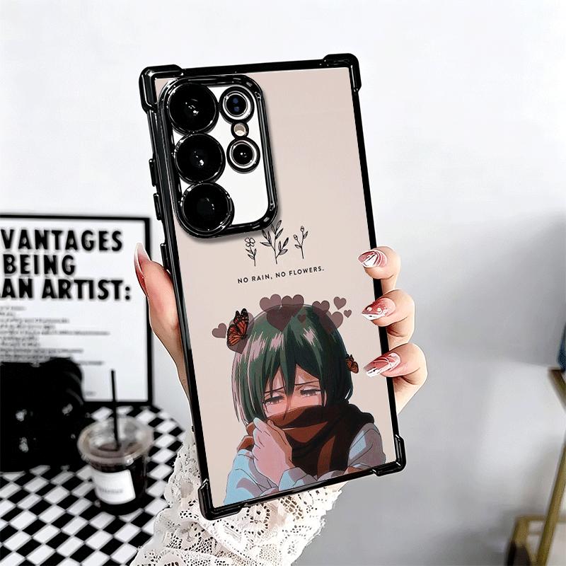 A-Attack On T-Titan Mikasa Plating Phone Case For Samsung Galaxy S24 S25 FE S26 Edge S23 Ultra S22 S21 Plus S20 Anti-Fall Airaba