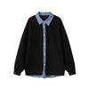 Fake Two-piece Plaid Sweater Mens Design Leisure Coat College Style Lapel Cardigan