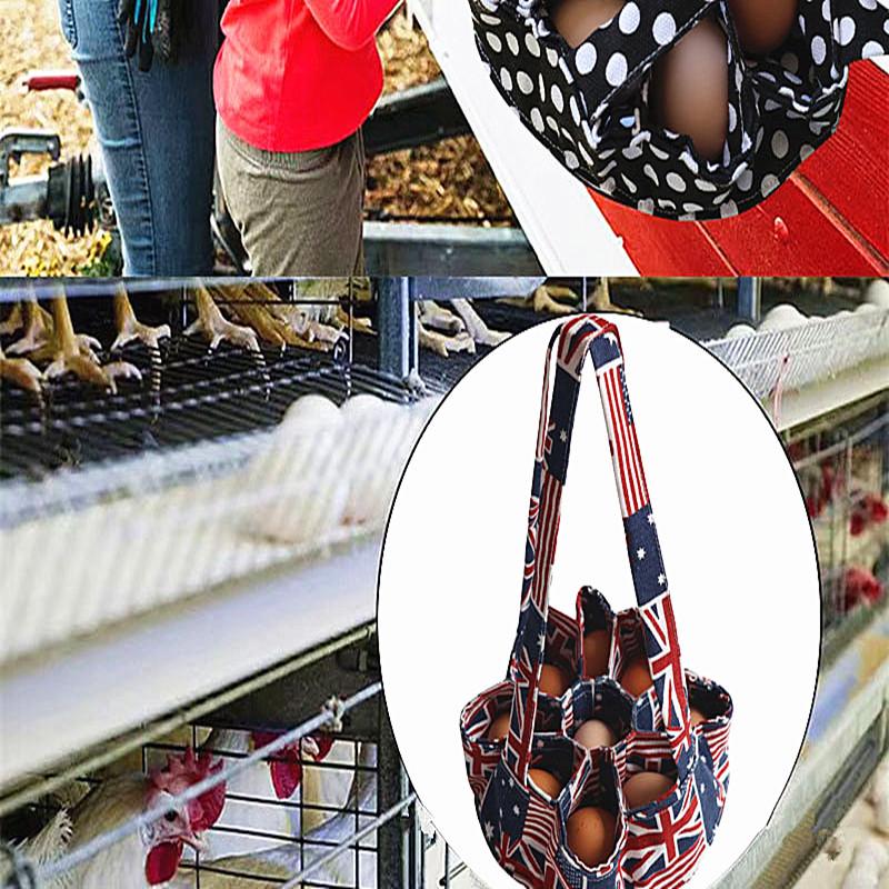 Faltbarer Sammelkorb mit Griff Leinwand Ente und Hühnereier Aufbewahrungstasche Praktischer Eierorganisator Küchenutensilien
