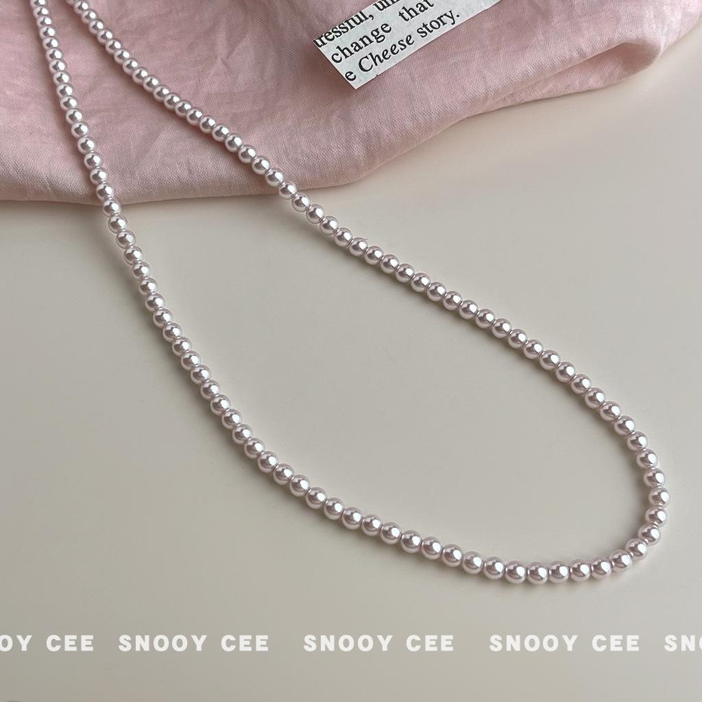 Manta rose glass high-quality pearl necklace popular new sweet commuter plated real gold necklace