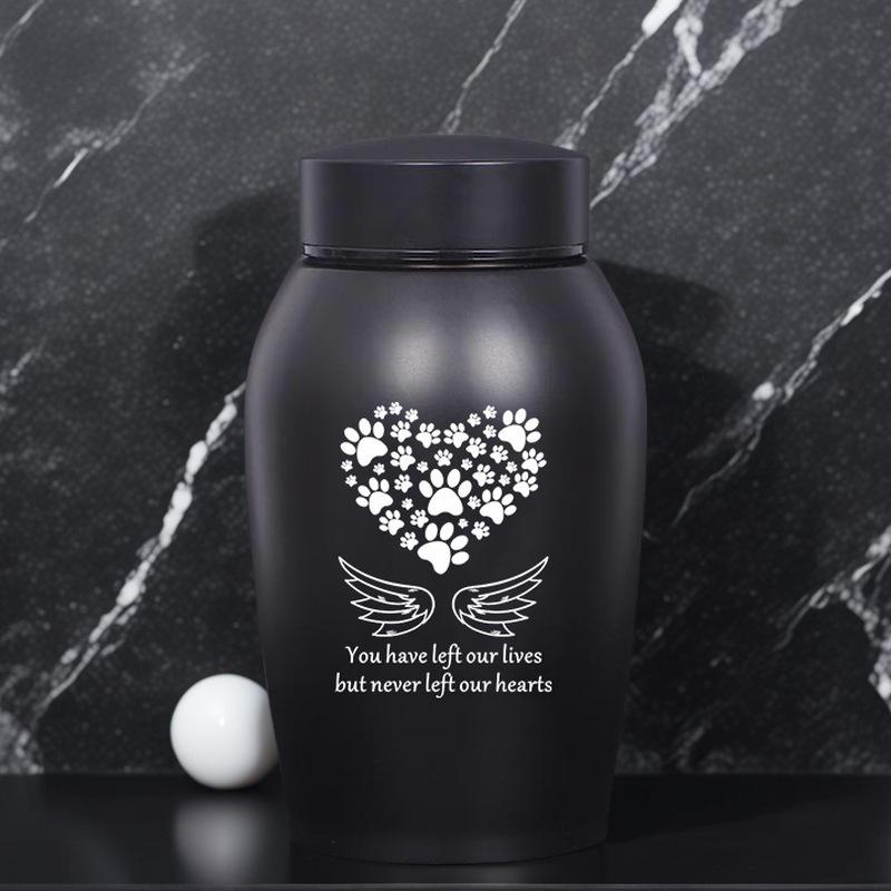 Stainless Steel Pet Cremation Urn for Ashes - Memorial Jar for Cats, Dogs, and Pets