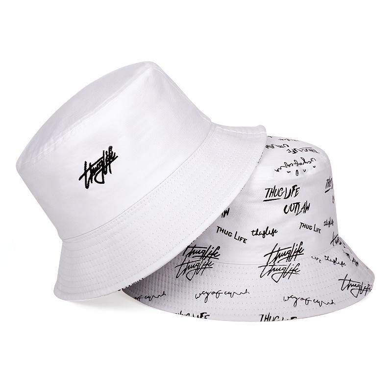 1Pc Summer Fashion Men's and Women's Outdoor Double sided Printed Sunshade Fisherman's Hat