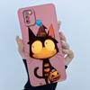 For Infinix Hot 10 Lite Smart 5 Hot 11 G37 10S 10T 10i Case Lovely Cartoon Cat Liquid Silicone Soft Shockproof Back Cover Capa