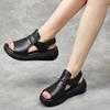 Fish Mouth Shoes Women's Beach Roman Sandals Wedge Heel Casual Women's Shoes Summer Cowhide Heightened Platform Sandals