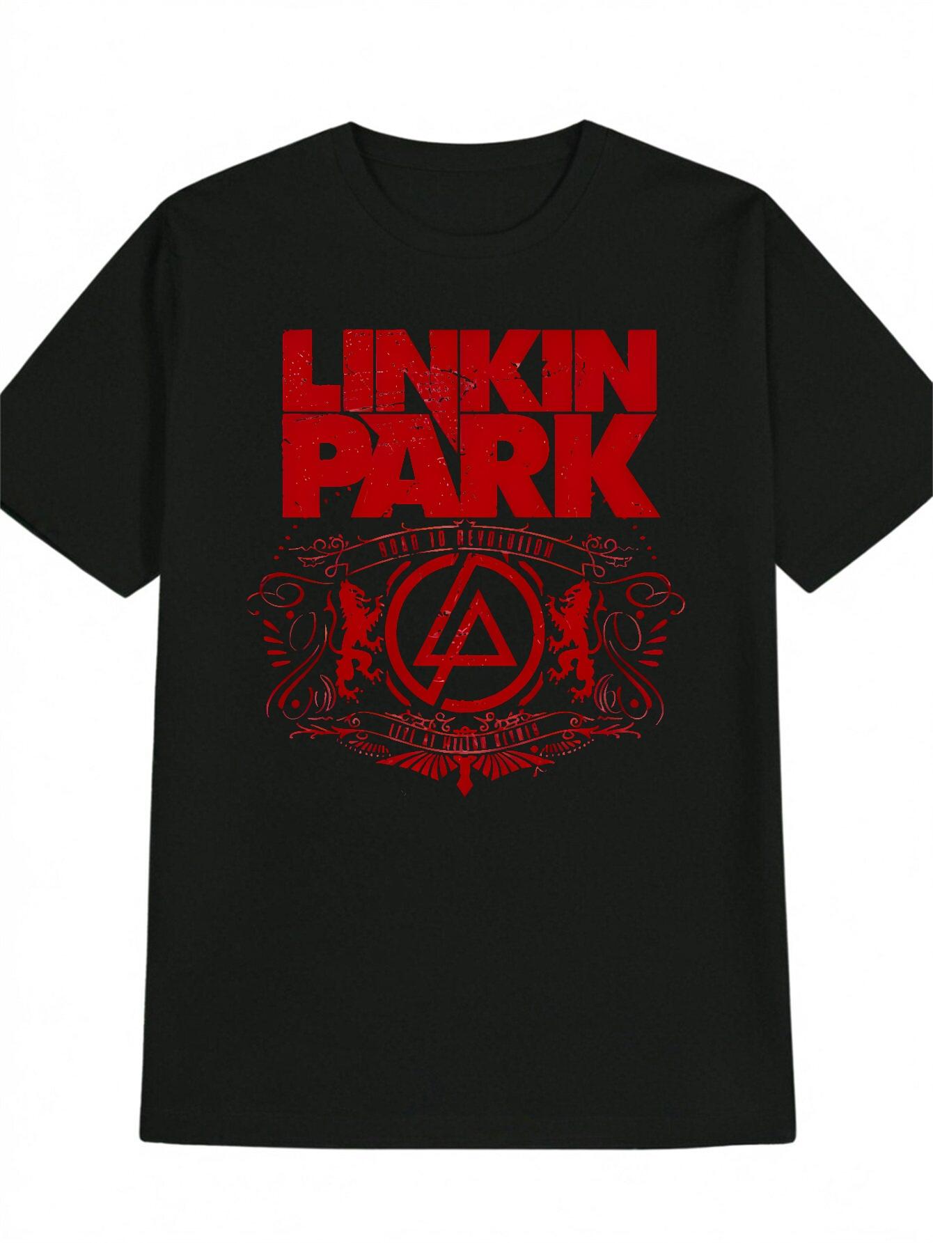 LINKIN PARK Road to Revolution Graphic T-shirt - Black Band Logo Print Casual Round Neck Tee L