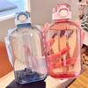Transparent Sport Drinking Bottle with Adjustable Strap Drinking Cup Plastic Water Bottle  Outdoor
