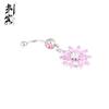 Stainless Steel Banana Rhodium Paved Crystal Flower Dangle Belly Rings Body Piercing Jewelry