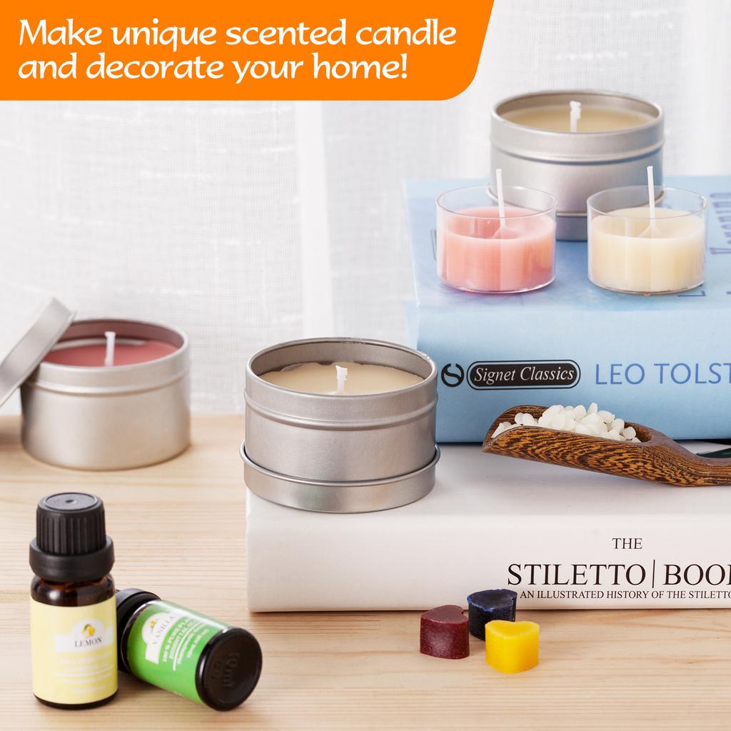 Kit per la Produzione di Candele Materiali Set Regalo San Valentino Kit Fai da Te per Creare Candele Profumate in Cera d'Api Materiali in Lattine