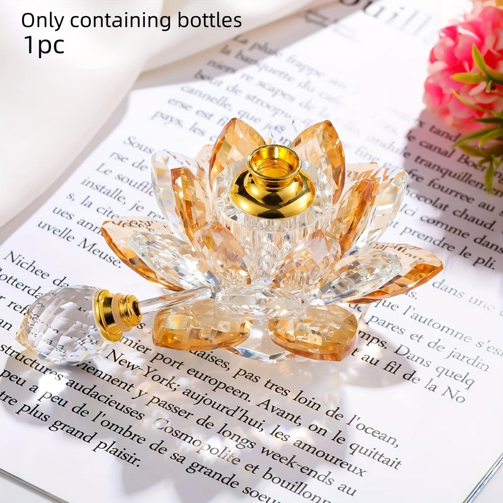 Creative Lotus Glass Perfume Bottle Crystal Decorative Desktop Decorations Home Desktop Decoration Bathroom Perfume Bottle