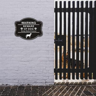 Beware of Dog Sign for Fence Aluminum Alloy Yard Keep Gate Closed Sign Fade Resistant Weatherproof Warning Sign for Door Gate Fence