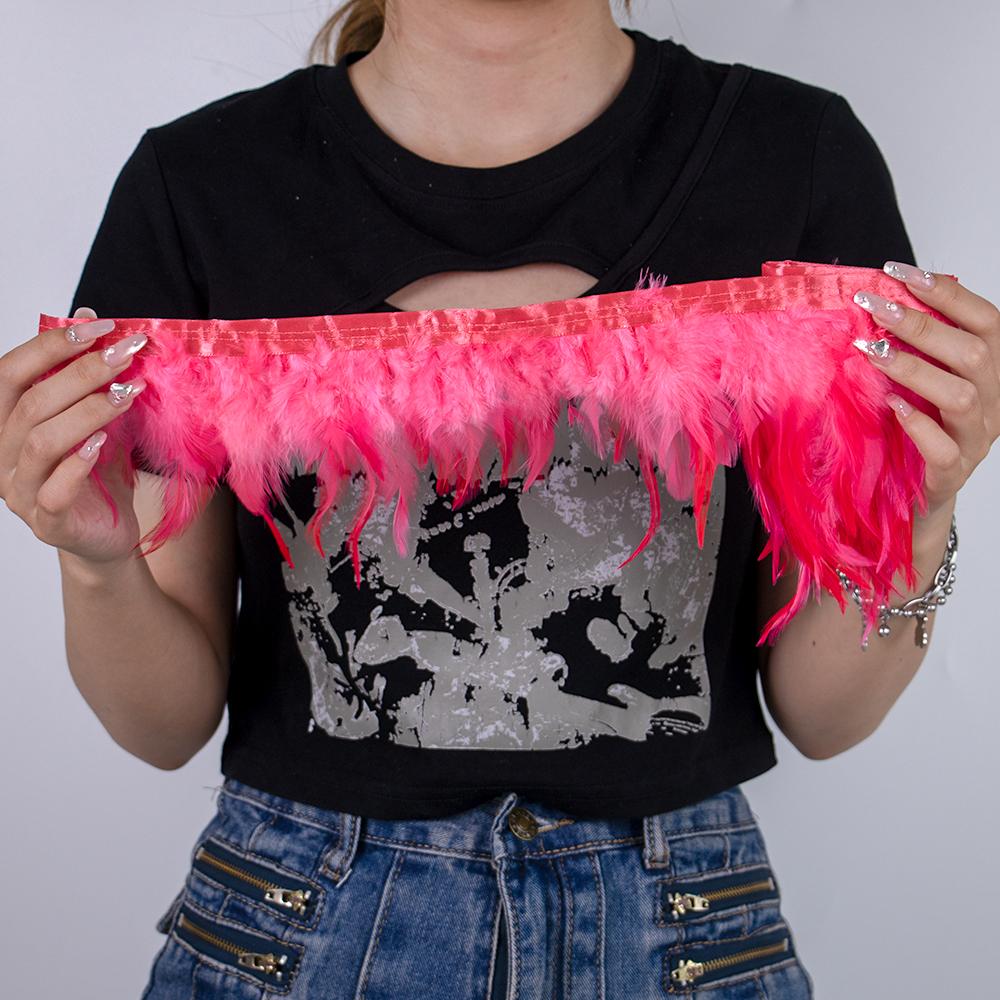 1 Meter Mint Green Saddle Rooster Feather Fringe Trim 10-15CM Pheasant Feathers Ribbon for Crafts Party Dress Plumes Decoration