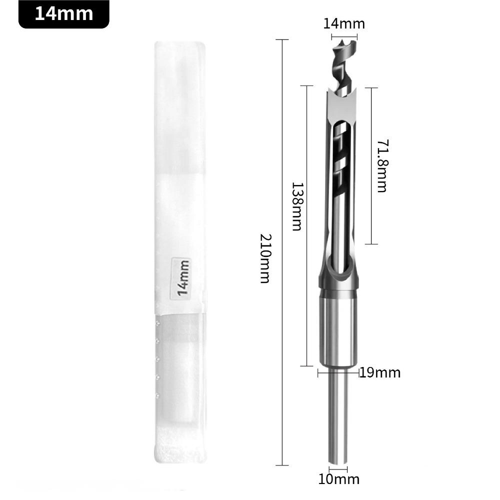 Portable Square Hole Drill Bit 6.4/8/11/12.7/14mm Adapter DIY Square Hole Drill Bit Adapter Mortising Chisel Drill