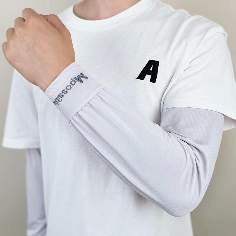 Unisex Summer Ice Silk Sun Protection Sleeves - UV Block, Cooling & Extended Length