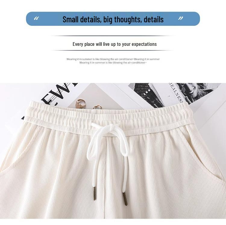 Women's High Waist Ice Silk Sports Shorts - Slimming A-Line Drawstring, Loose and Casual, Petite Fit for Summer 2025