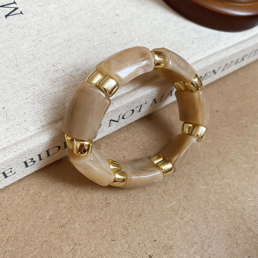 Acrylic Patchwork Beaded Retro Bracelet - Unique Square & Round Design