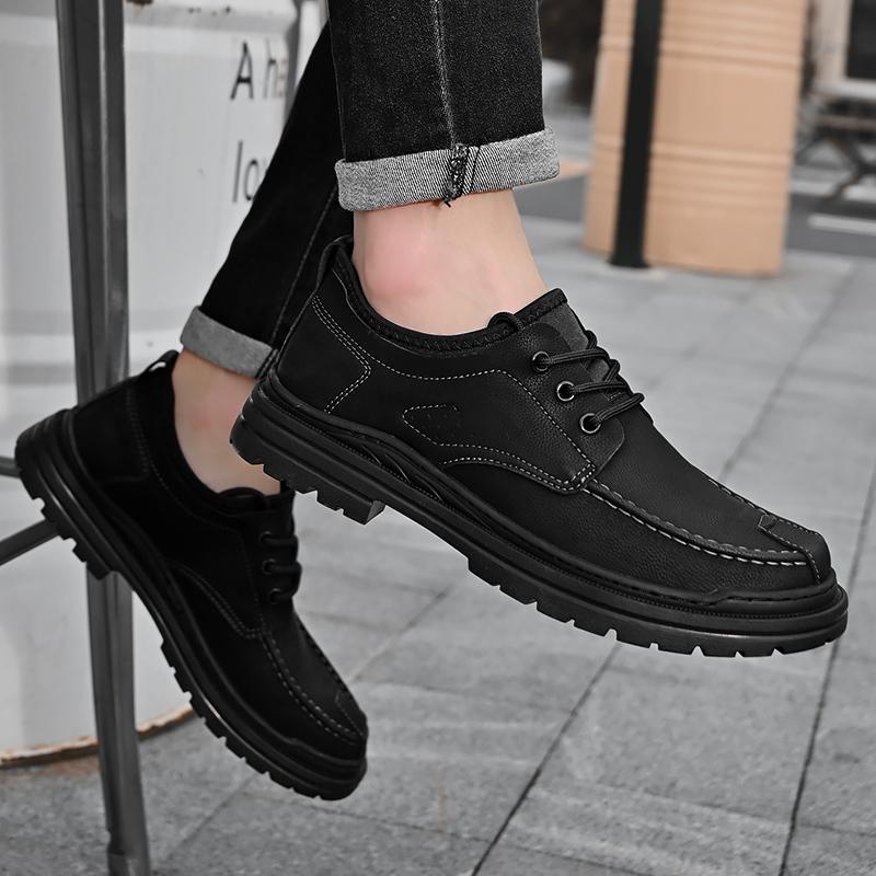 Classic Business Male Oxfords Shoes Lace-Up Male Shoes Leather Fashion Casual Shoes Men All-match Men's Outdoor Walking Footwear