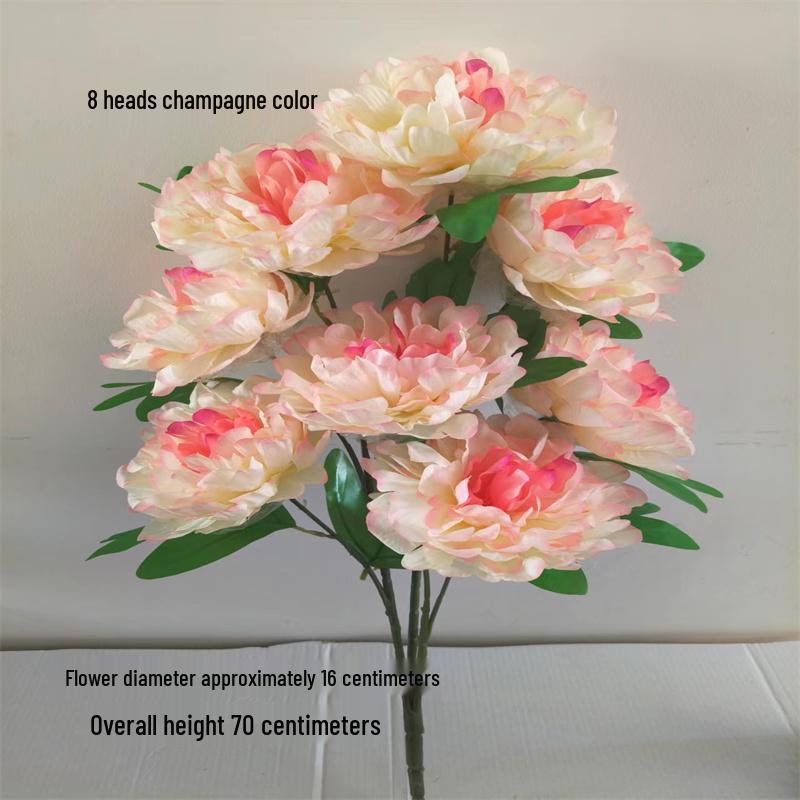 Pfingstrose Seidenblumenstrauß, 8 Köpfe - Künstliche Dekoration für Wohnzimmer & Hochzeit, Kostenloser Versand