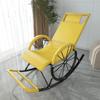 Balcony Rattan Lazy Rocking Chair – Reclining Backrest Leisure Seat for Adults, Elderly Home Rest Chair