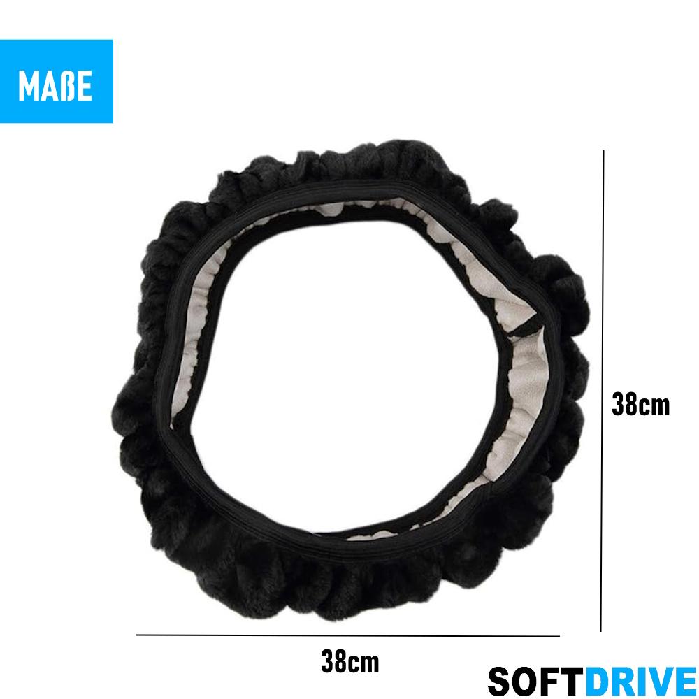 SOFTDRIVE Auto Lenkradschoner Winter Plüsch Lenkradbezug Flauschiger Fellschutz