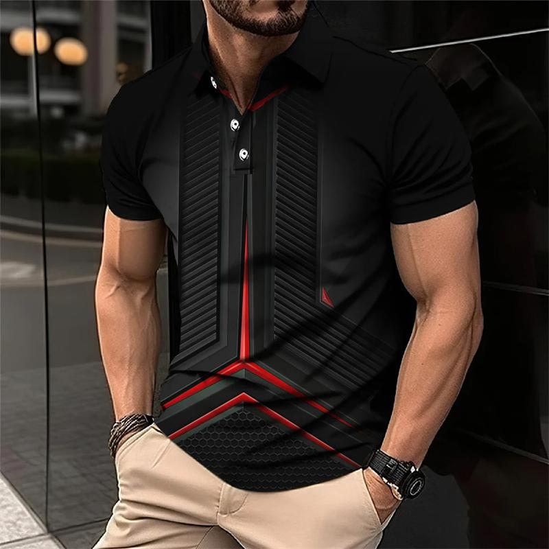 Cool Mecha 3D-tryckta kortärmade pikétröjor för män Kläder Tech-stil Kortärmad Mode Techwear Sport Muskel POLO-tröja