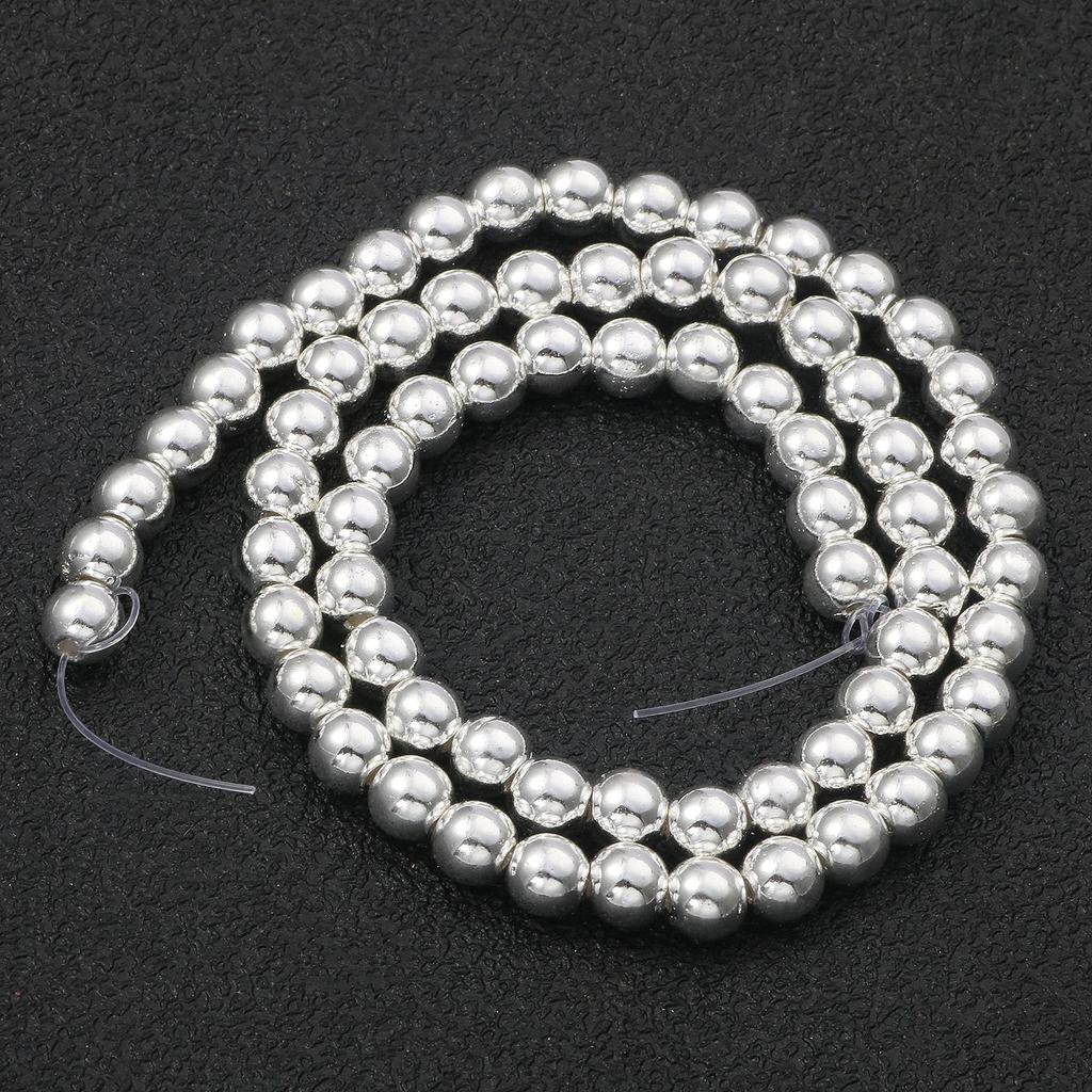 45 Style Natural Stone Silver Color Hematite Beads Heart Square Round Spacer Beads for Jewelry Making Diy Bracelet Necklace 15''