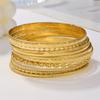 6-10pcs Multilayer Metal Bangles Set For Women Gold Color Hip Hop Punk Textured Stackable Bracelet Party Jewelry Accessories