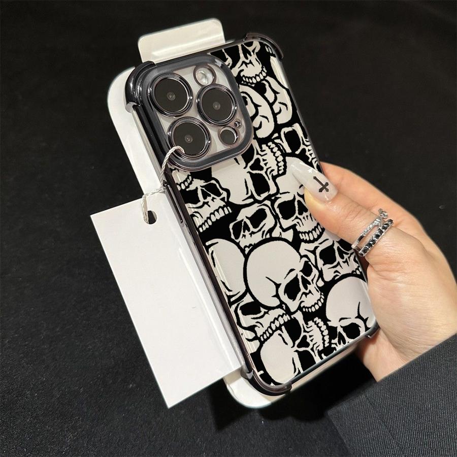 Gothic Skull Case for Apple iPhone 17 Pro Max 12 Plus Air 13 16 17 15 11 14 XS XR Phone Cover Funda