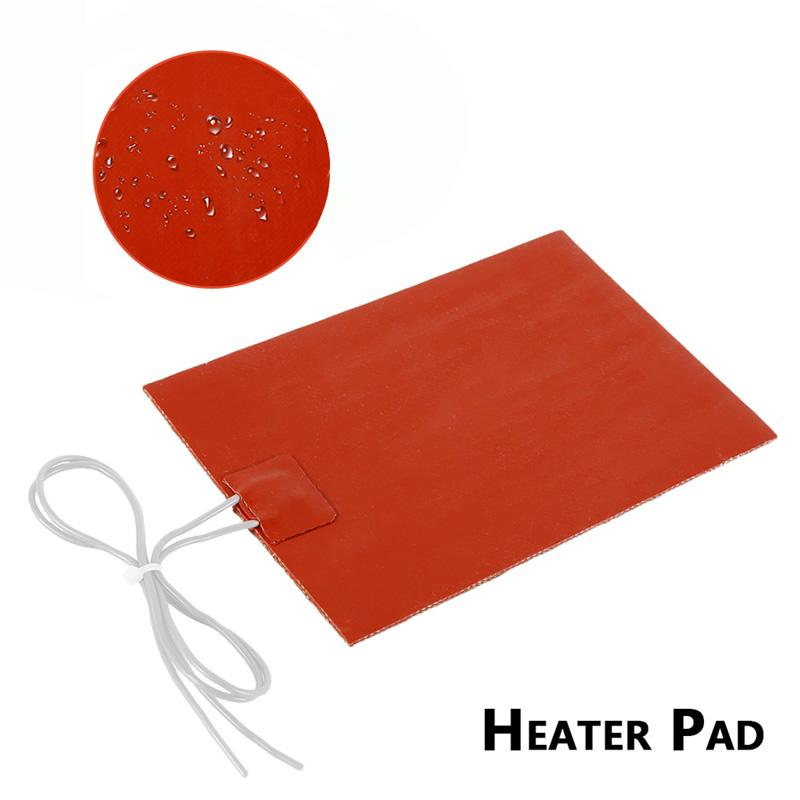 5V 12V 24V 220V Universal Silicone Heating Pad Waterproof Flexible Rubber Heater Mat with Adhesive for 3D Printer Heated Bed Engine Oil Pan Tank